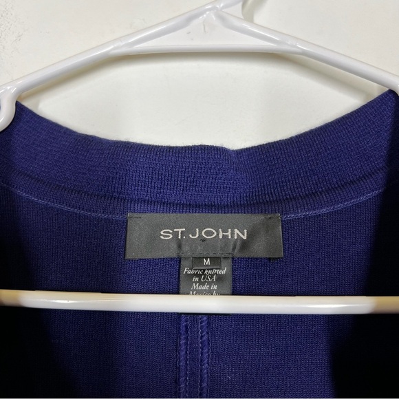 St John Wool Blend Knit Short Sleeve Sweater Size Medium - Picture 10 of 11